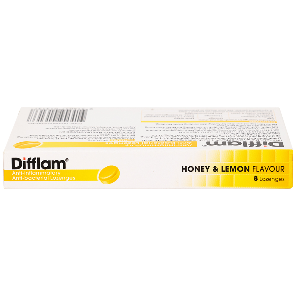 Viên ngậm kháng viêm Difflam vị chanh Unique Pharma hỗ trợ điều trị viêm amidan, đau họng (1 vỉ x 8 viên)