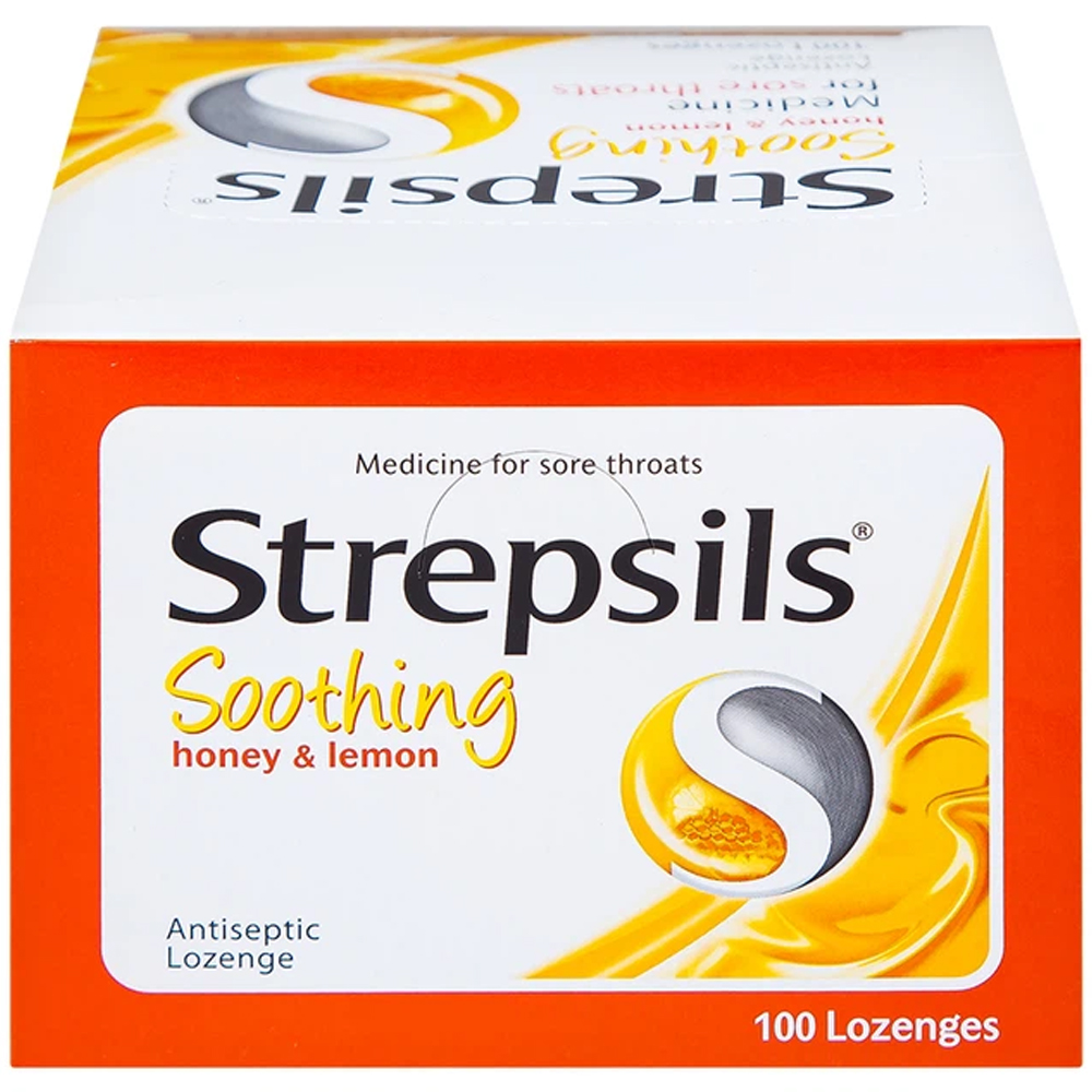 Viên ngậm Strepsils Soothing mật ong &amp; chanh giảm đau họng (50 gói x 2 viên)