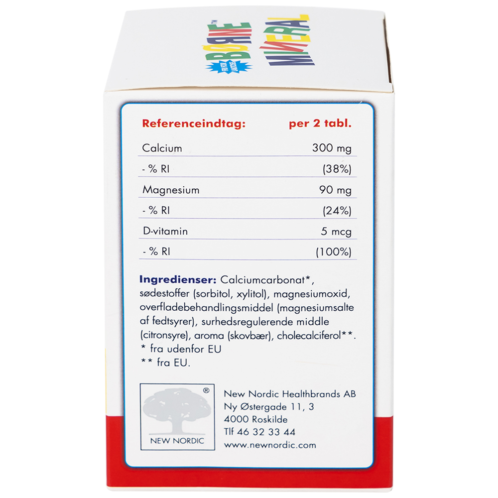 Viên nhai giúp tăng chiều cao, giảm nguy cơ còi xương cho trẻ em Borne Mineral New Nordic (120 viên)