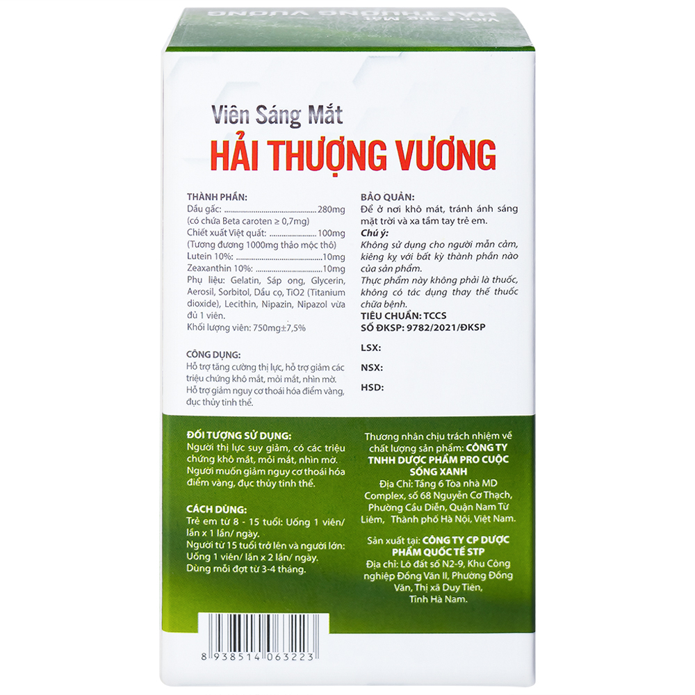 Viên uống hỗ trợ tăng cường thị lực Viên Sáng Mắt Hải Thượng Vương (60 viên)