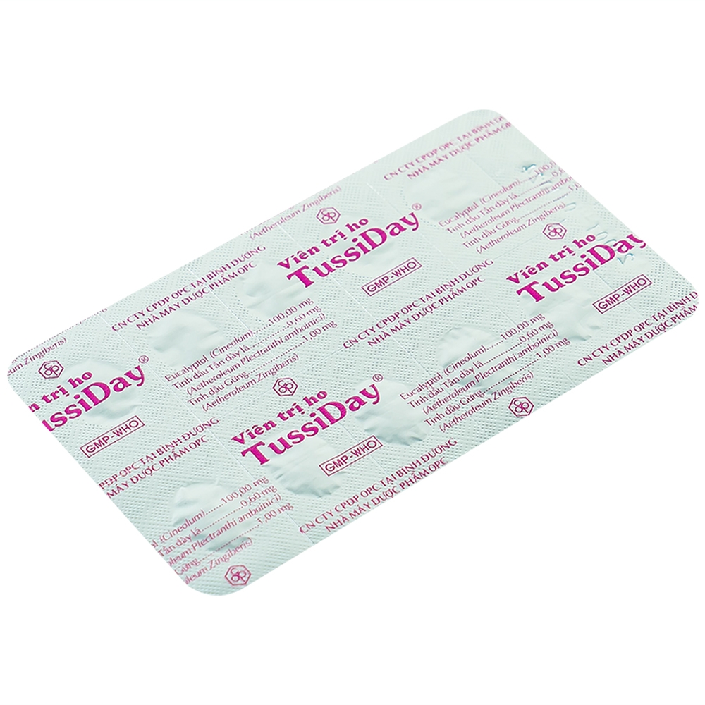 Viên trị ho Tussiday OPC điều trị các chứng ho, đau họng, sổ mũi (10 vỉ x 10 viên)
