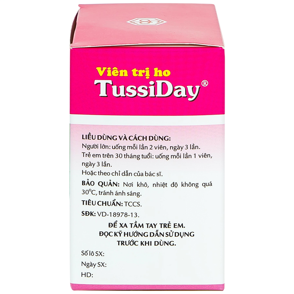 Viên trị ho Tussiday OPC điều trị các chứng ho, đau họng, sổ mũi (10 vỉ x 10 viên)