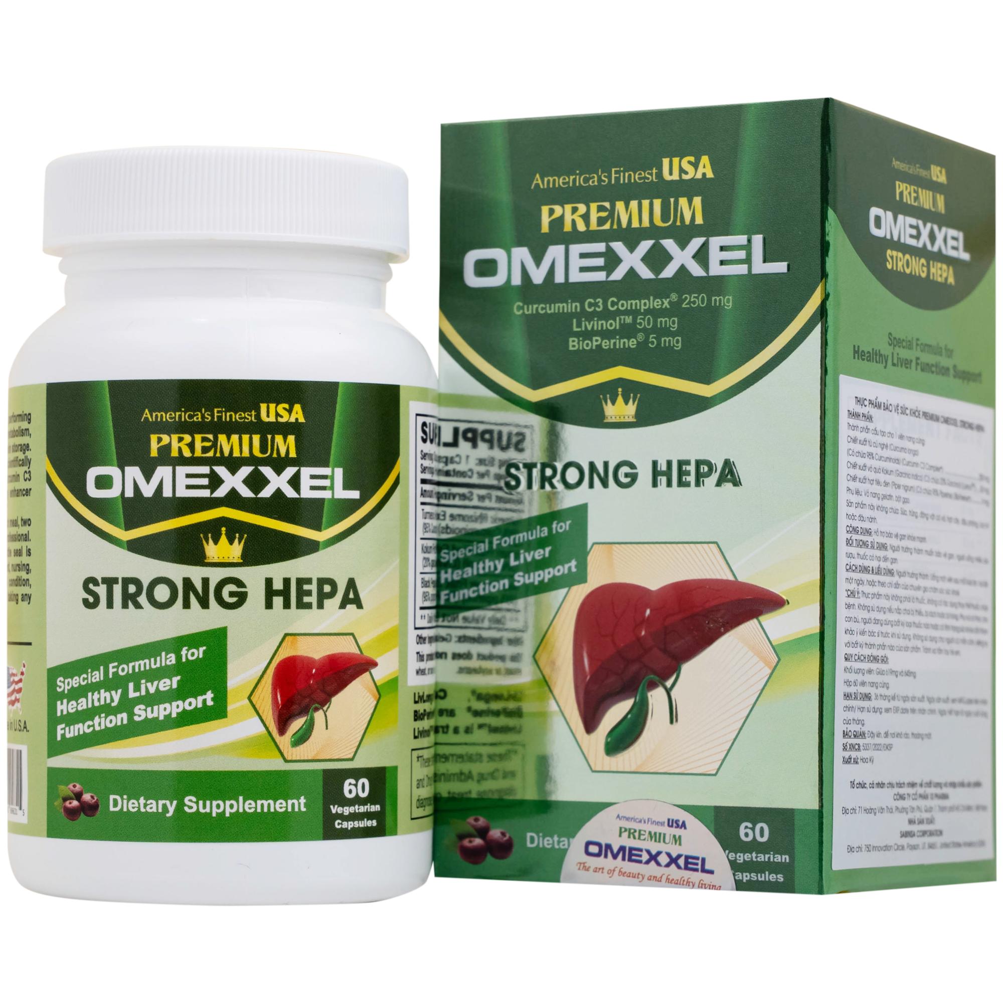 Viên uống hỗ trợ bảo vệ gan khỏe mạnh Premium Omexxel Strong Hepa (60 viên)