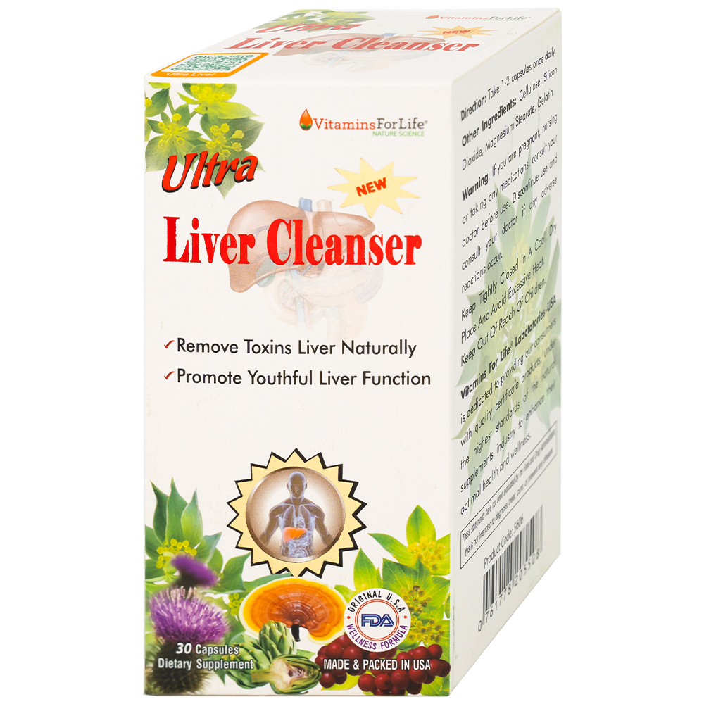 Viên uống hỗ trợ giải độc gan, giúp bảo vệ gan Ultra Liver Cleanser Vitamins For Life (30 viên)