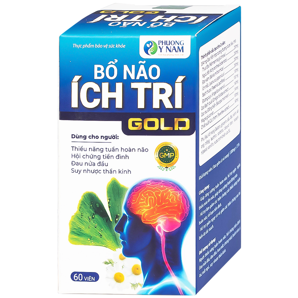Viên uống tăng cường tuần hoàn não, giảm rối loạn tiền đình Bổ Não Ích Trí Gold (60 viên)