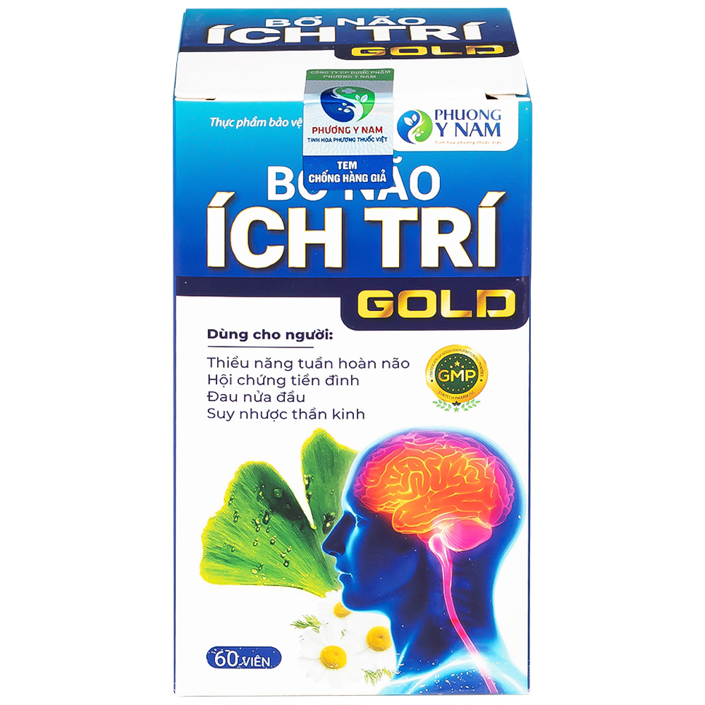 Viên uống tăng cường tuần hoàn não, giảm rối loạn tiền đình Bổ Não Ích Trí Gold (60 viên)