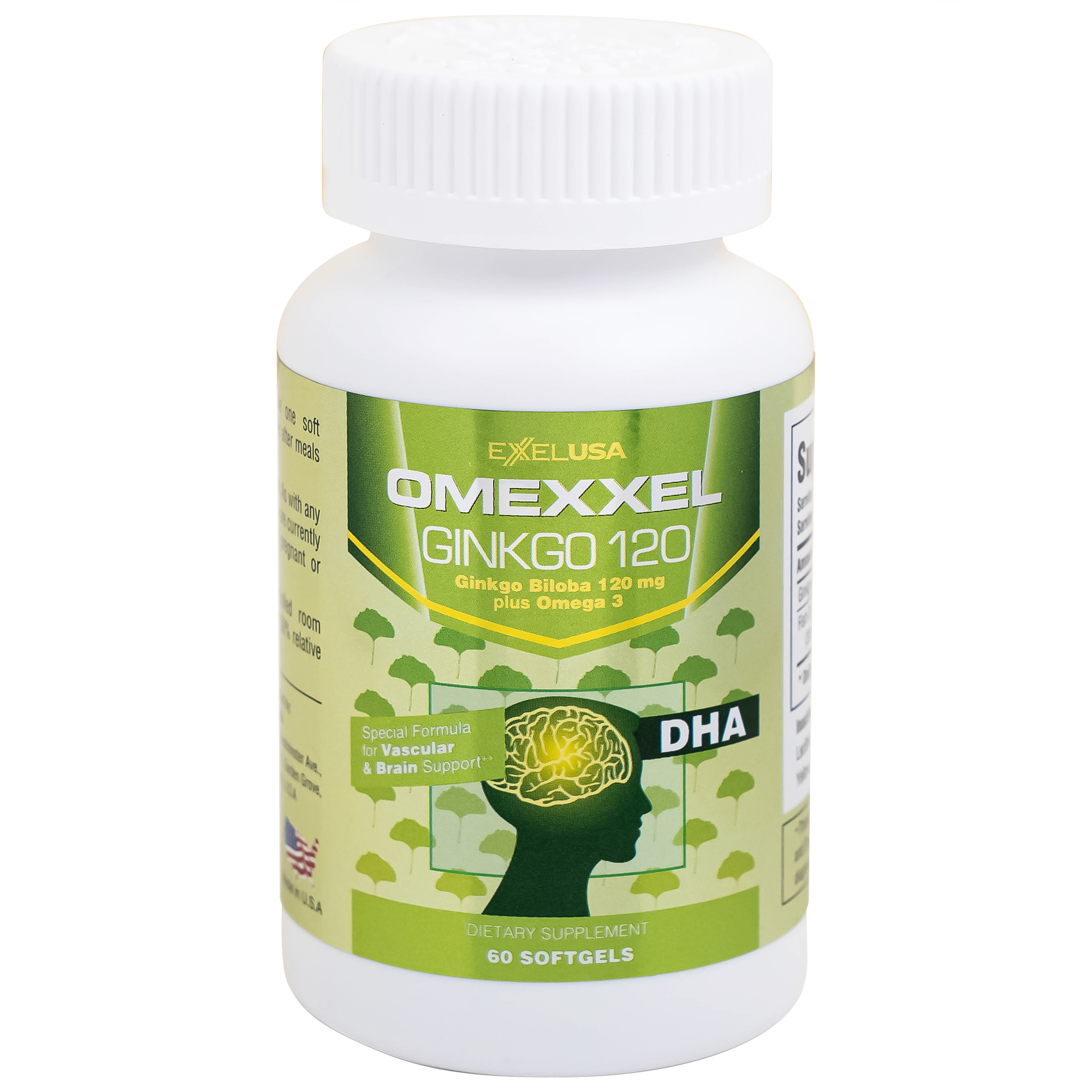 Viên uống hỗ trợ tăng tuần hoàn não, tốt cho tim mạch Omexxel Ginkgo 120 (60 viên)