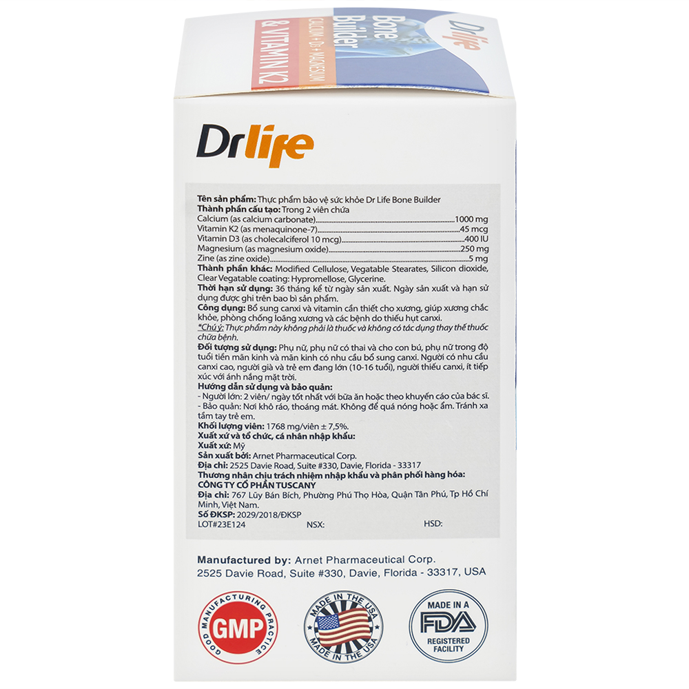 Viên uống bổ sung canxi và vitamin cho xương, phòng chống loãng xương Bone Builder Drlife (60 viên)