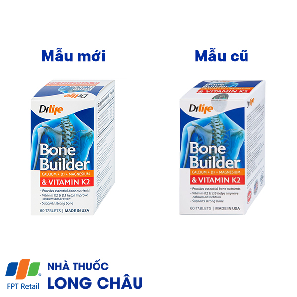 Viên uống bổ sung canxi và vitamin cho xương, phòng chống loãng xương Bone Builder Drlife (60 viên)