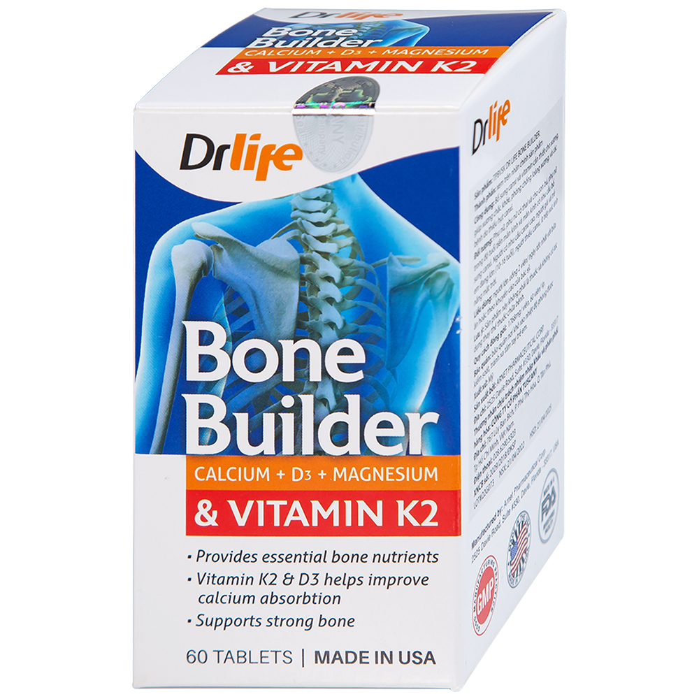 Viên uống bổ sung canxi và vitamin cho xương, phòng chống loãng xương Bone Builder Drlife (60 viên)