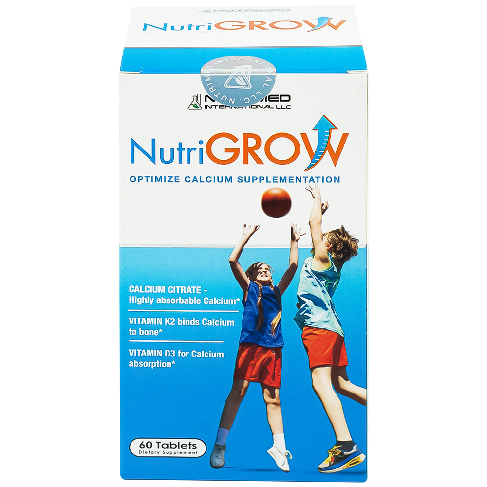 Viên uống bổ sung canxi, giúp tăng chiều cao cho trẻ NutriGrow Nutrimed (60 viên)