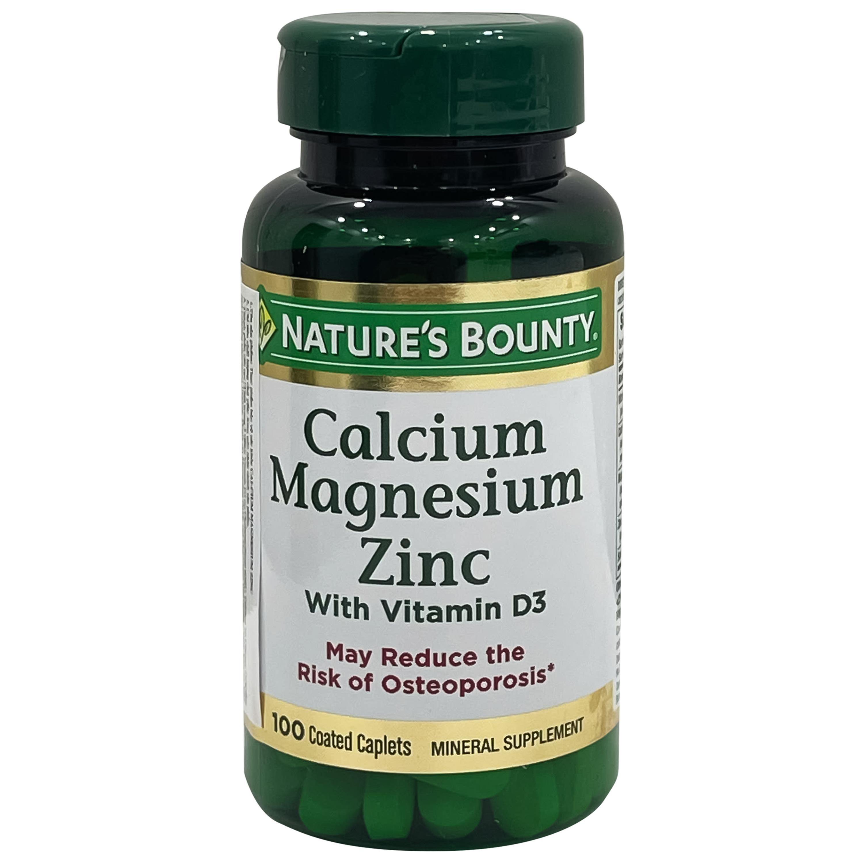 Viên uống giúp xương chắc khỏe, duy trì sức khoẻ hệ xương Calcium Magnesium Zinc Nature's Bounty (100 viên)