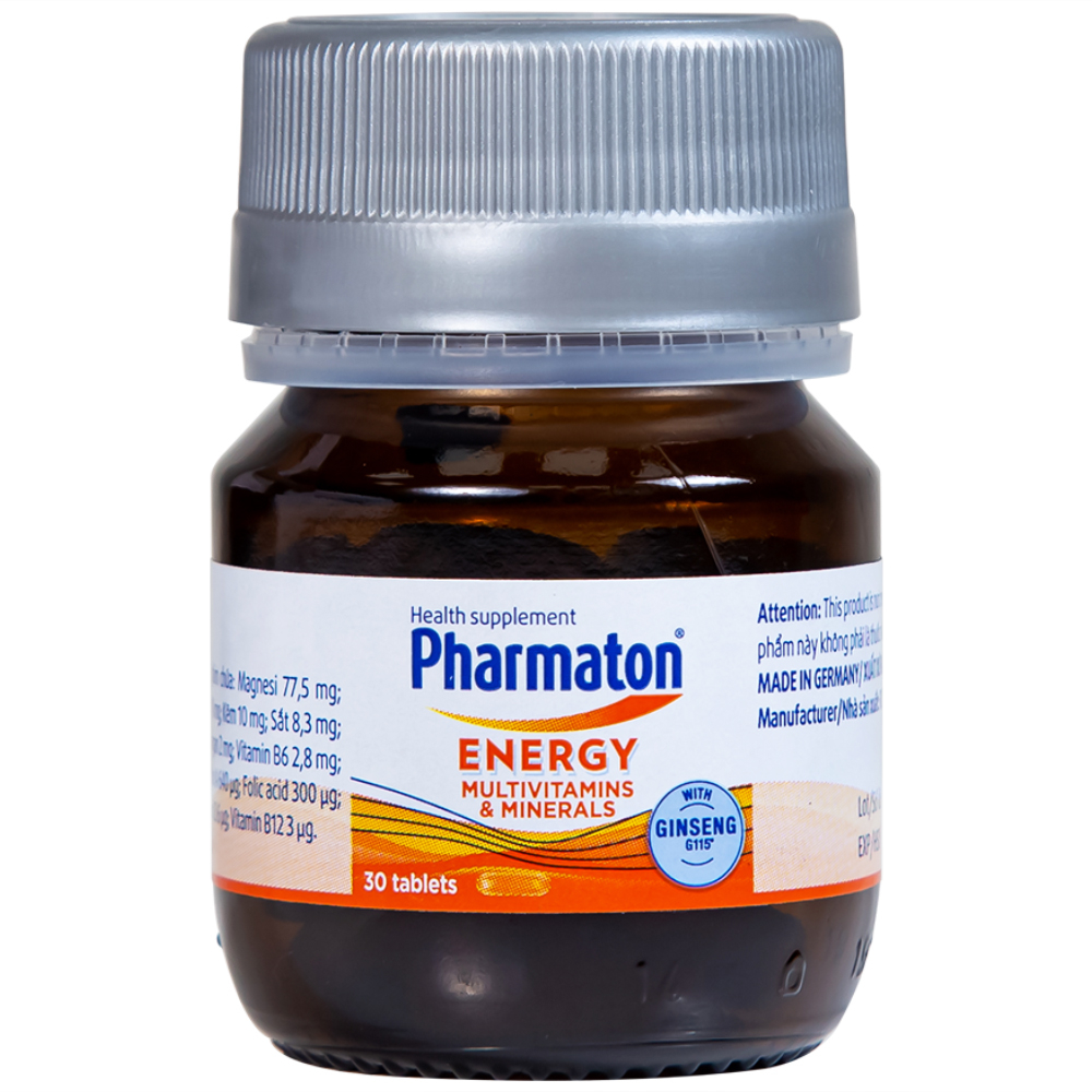 Viên uống Pharmaton Energy hỗn hợp vitamin và khoáng chất giúp tỉnh táo, hỗ trợ giảm mệt mỏi (30 viên)