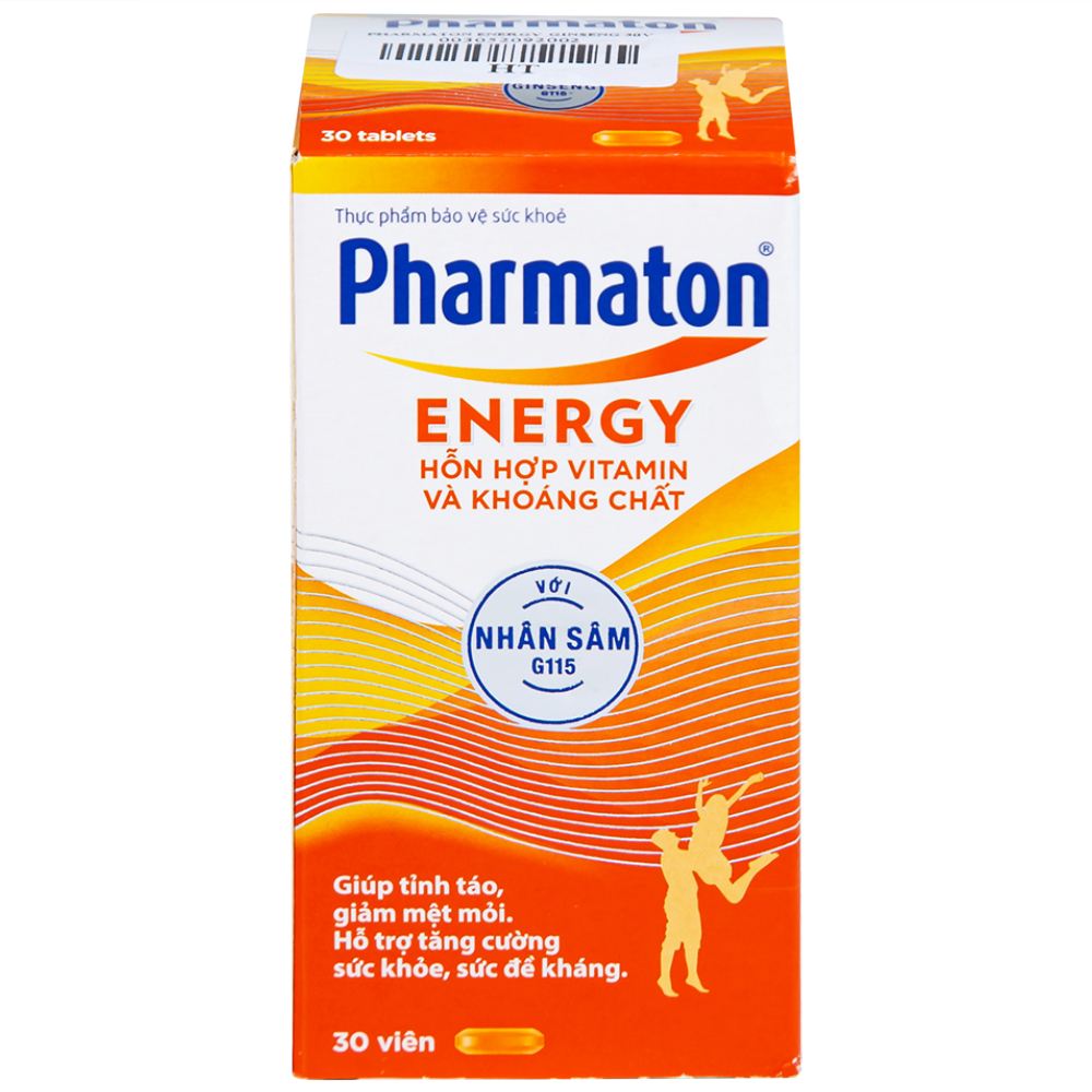 Viên uống Pharmaton Energy hỗn hợp vitamin và khoáng chất giúp tỉnh táo, hỗ trợ giảm mệt mỏi (30 viên)