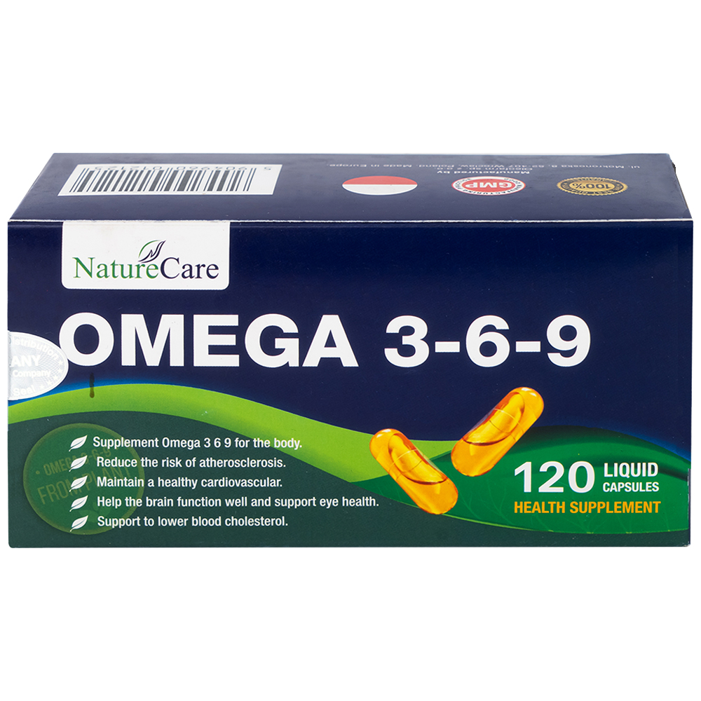 Viên uống bổ sung Omega 3-6-9, tốt cho tim mạch, não và mắt, giảm nguy cơ xơ vữa động mạch Omega 3-6-9 NatureCare (6 vỉ x 20 viên)
