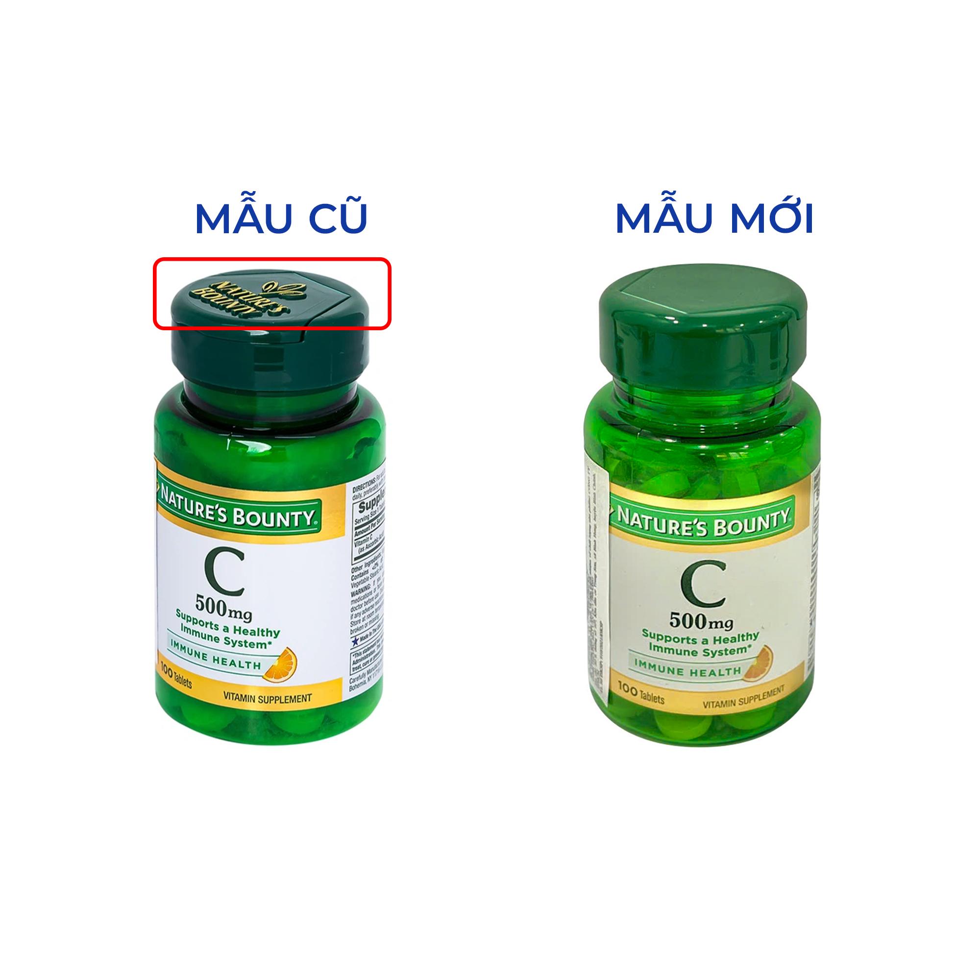 Viên uống bổ sung vitamin C, tăng cường sức đề kháng C 500mg Nature's Bounty (100 viên)