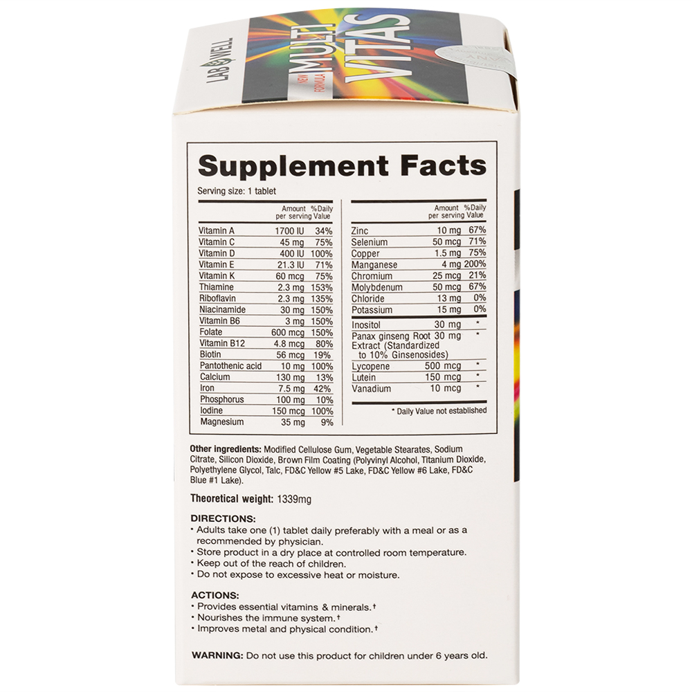 Viên uống bổ sung vitamin và khoáng chất cho cơ thể Multi Vitas Lab Well (60 viên)