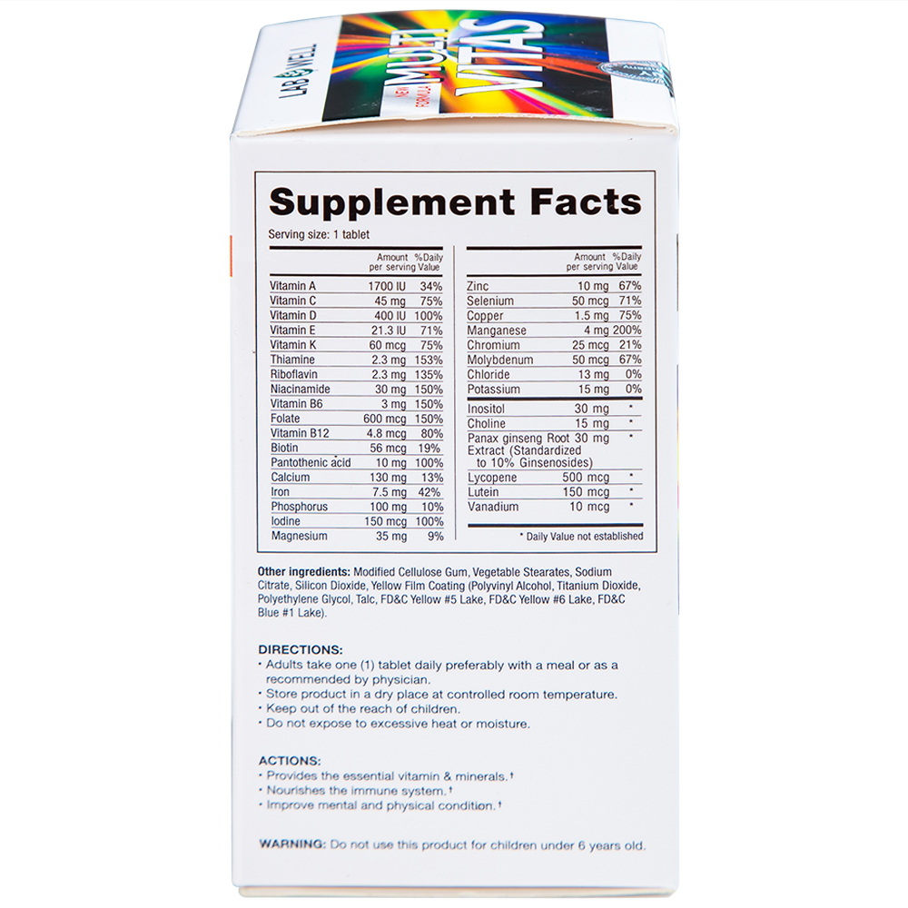 Viên uống bổ sung vitamin và khoáng chất cho cơ thể Multi Vitas Lab Well (60 viên)
