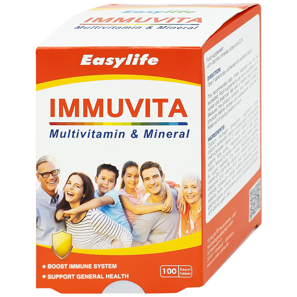 Viên uống bổ sung vitamin và khoáng chất cho cơ thể, tăng sức khỏe Immuvita Easylife (100 viên)