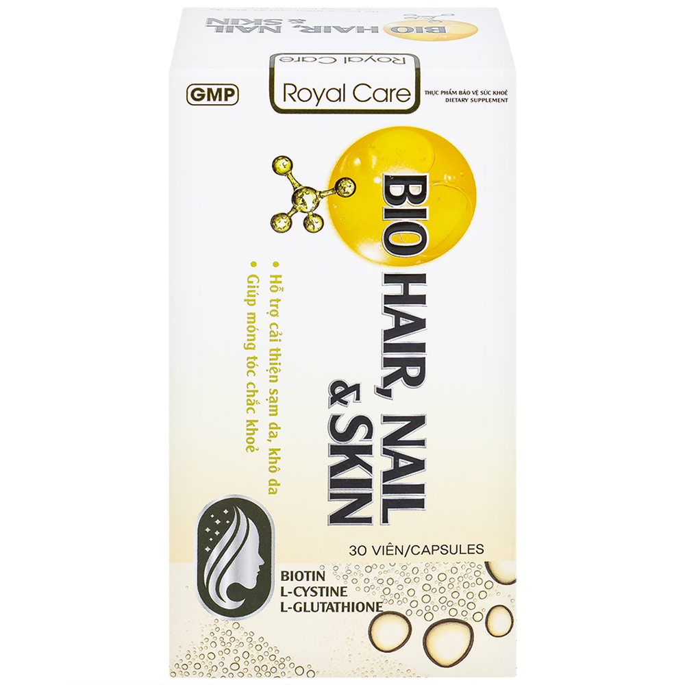 Viên uống hỗ trợ cải thiện sạm da, khô da, móng tóc chắc khoẻ Bio Hair, Nail & Skin Royal Care (30 viên)