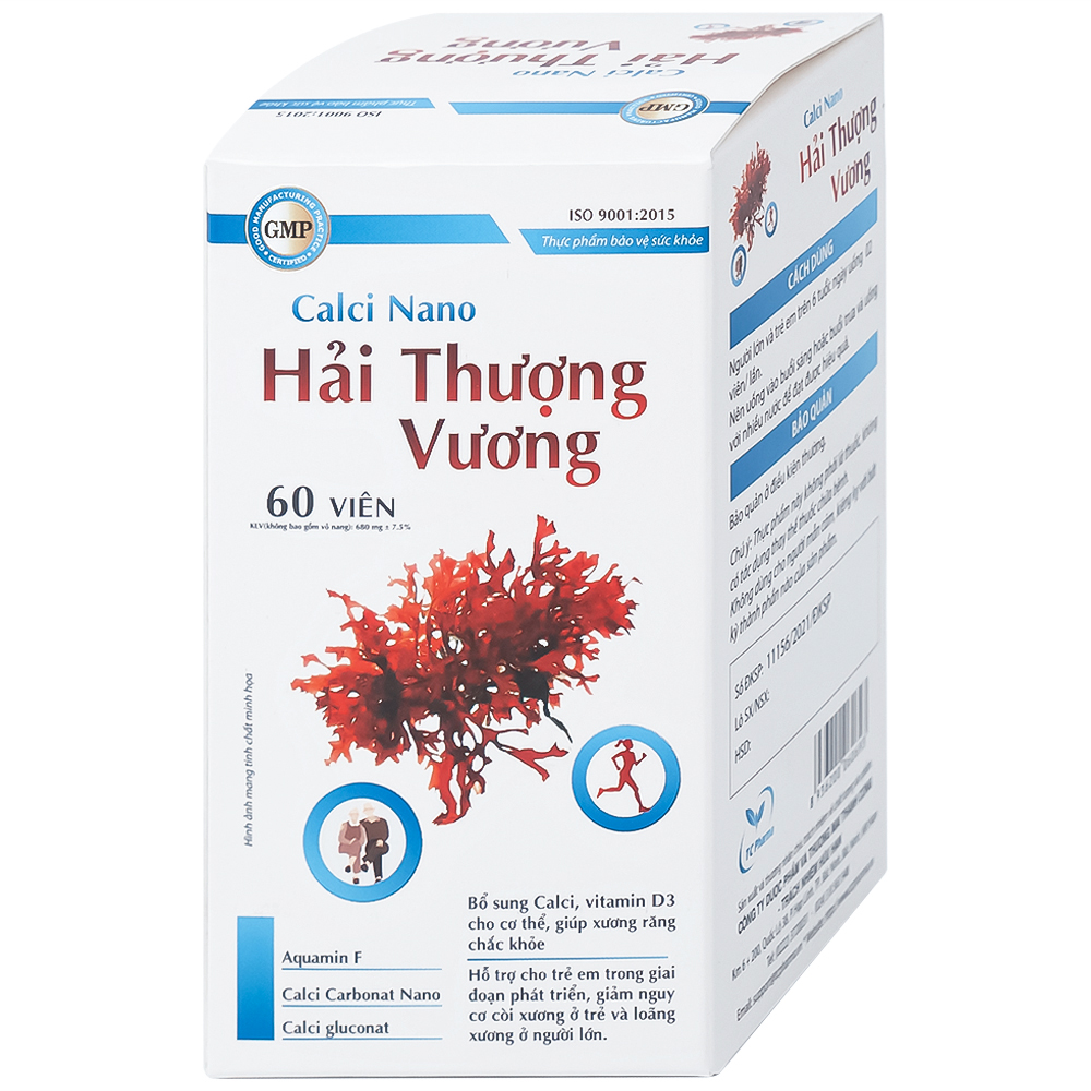 Viên uống bổ sung canxi giúp xương răng chắc khỏe Calci Nano Hải Thượng Vương (60 viên)