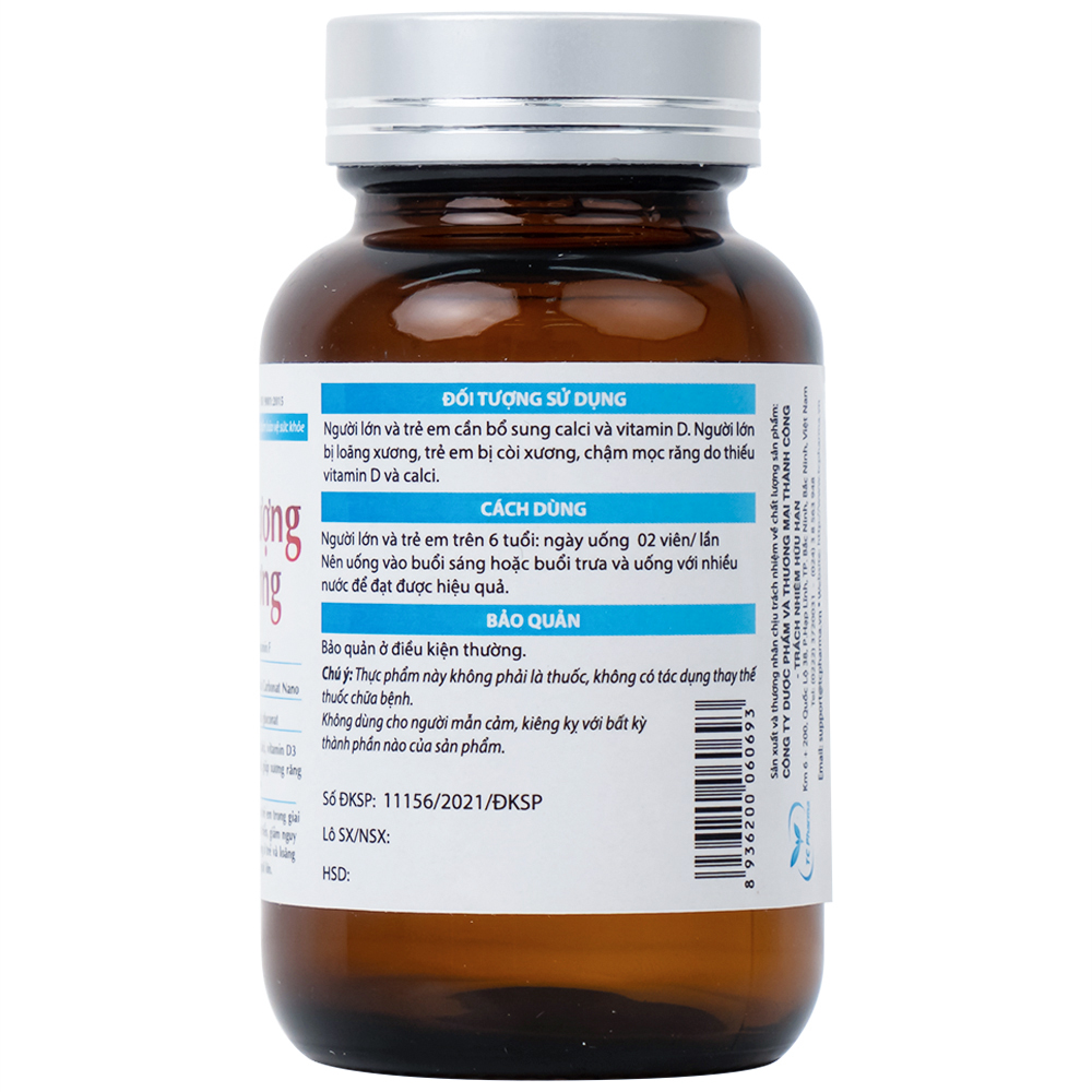 Viên uống bổ sung canxi giúp xương răng chắc khỏe Calci Nano Hải Thượng Vương (60 viên)