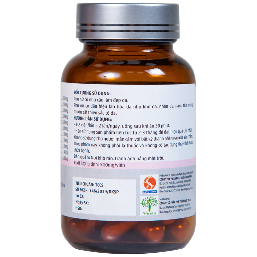 Viên uống bổ sung collagen giúp da săn chắc, tươi sáng Queenmax Naga Extra Vesta (30 viên)