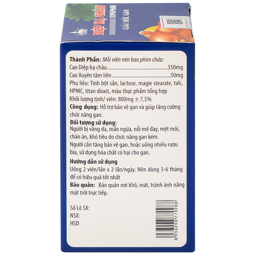 Viên uống hỗ trợ bảo vệ gan, tăng cường chức năng gan Diệp Hạ Châu Kingphar (60 viên)