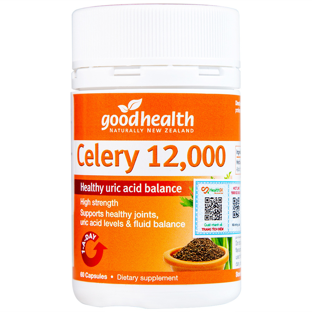 Viên uống hỗ trợ giảm acid uric cho người bị gout Celery 12000 GoodHealth (60 viên)