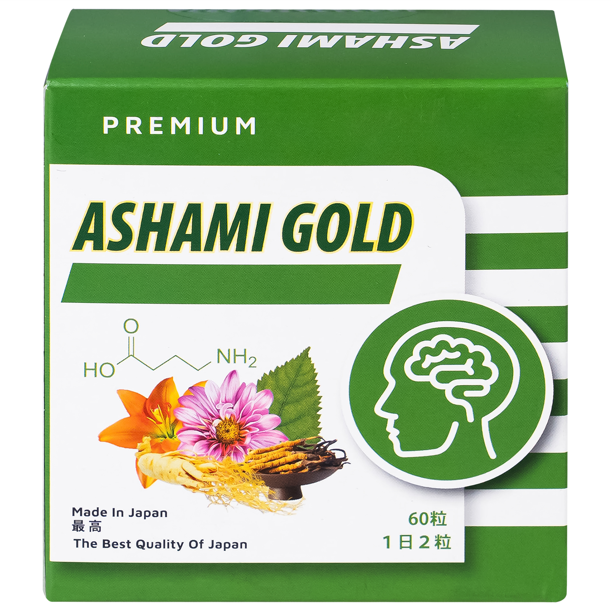 Viên hỗ trợ cải thiện tình trạng lo âu, cải thiện giấc ngủ Ashami Gold (60 viên)
