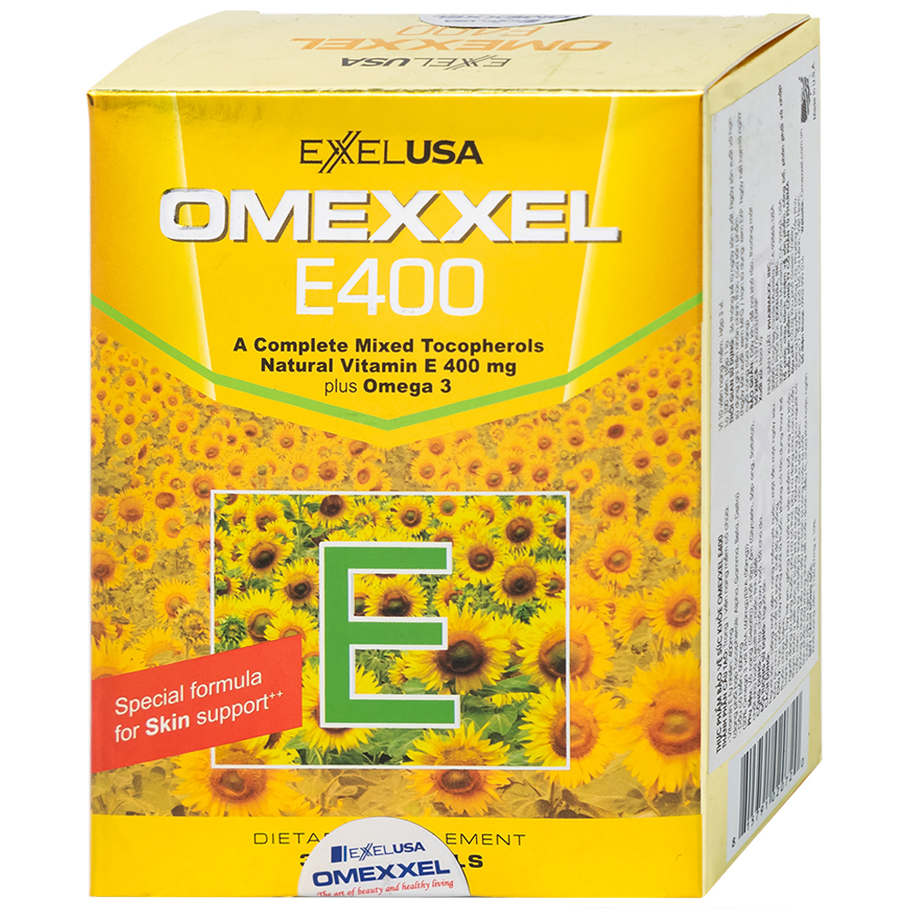 Viên uống hỗ trợ chống oxy hóa, tốt cho da Omexxel E400 (3 vỉ x 10 viên)