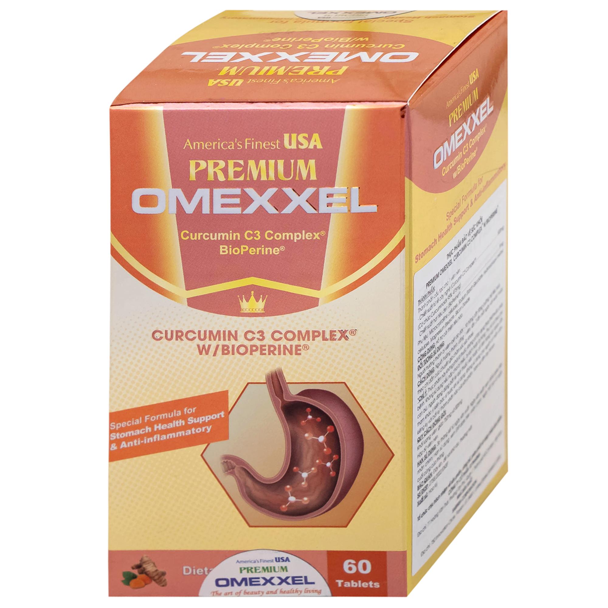 Viên uống hỗ trợ cải thiện tiêu hóa Premium Omexxel Curcumin C3 Complex W/Bioperine (60 viên)