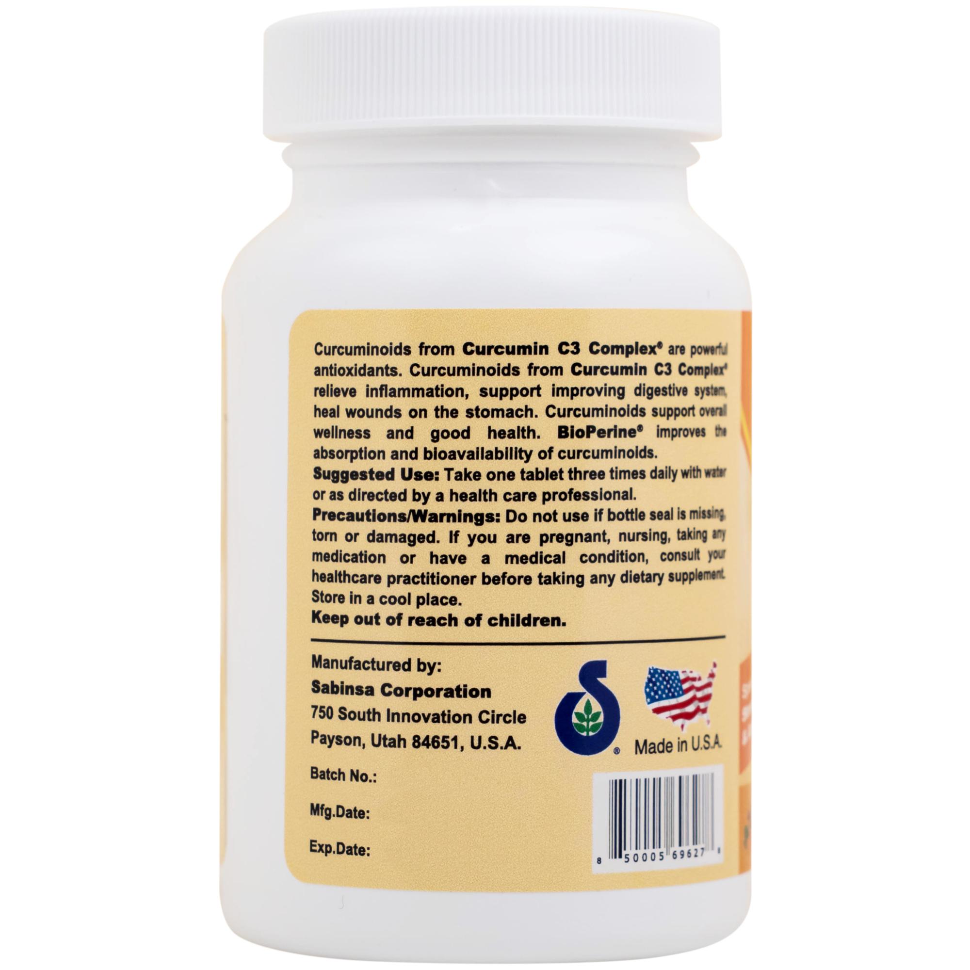 Viên uống hỗ trợ cải thiện tiêu hóa Premium Omexxel Curcumin C3 Complex W/Bioperine (60 viên)