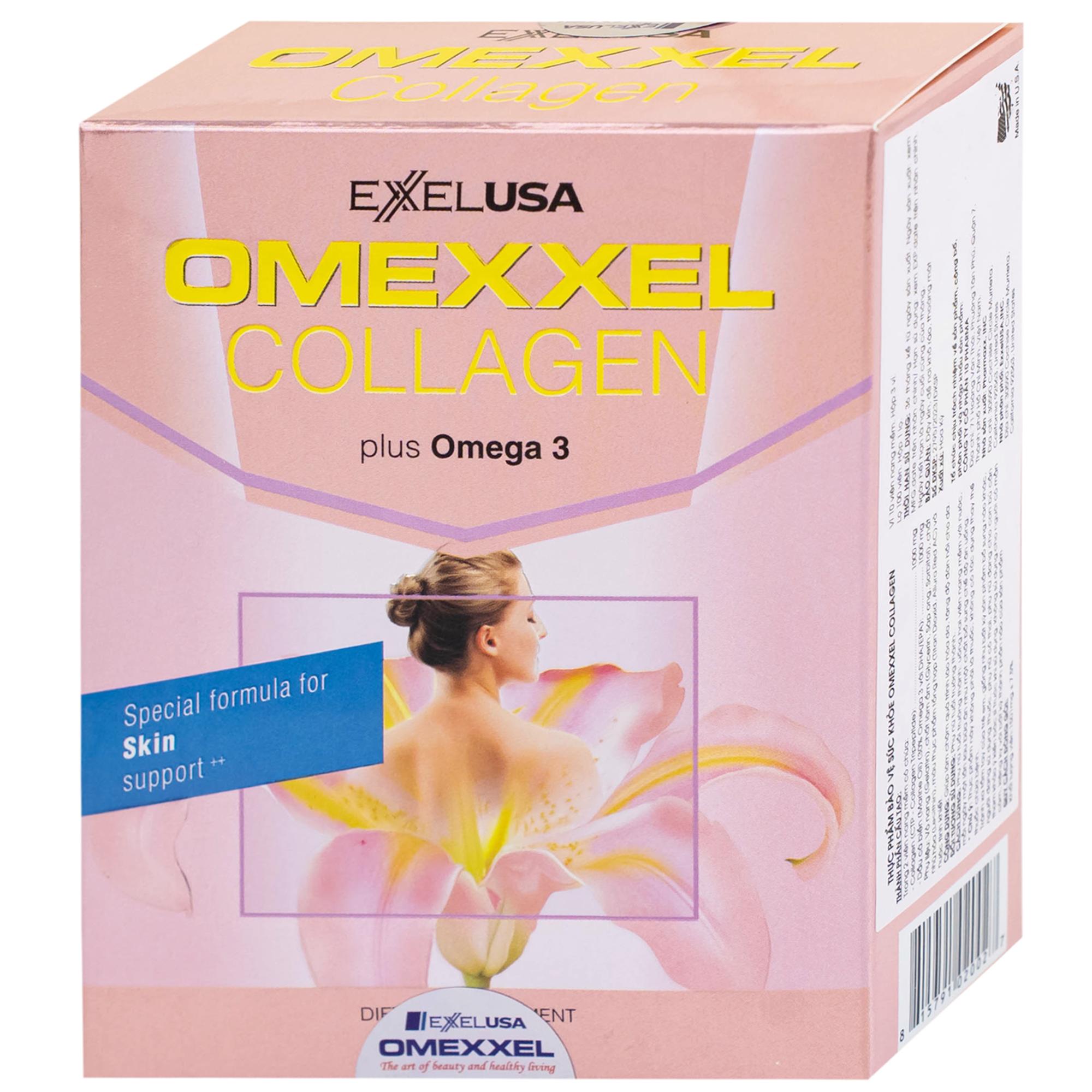 Viên uống giúp chậm quá trình lão hóa da, tăng đàn hồi da Omexxel Collagen (3 vỉ x 10 viên)