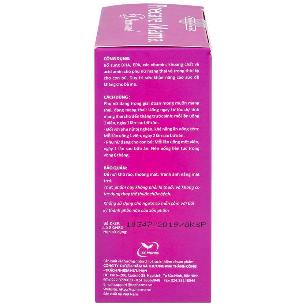 Viên uống Precare Mama Diamond cung cấp các vitamin, khoáng chất cho phụ nữ mang thai (30 viên)