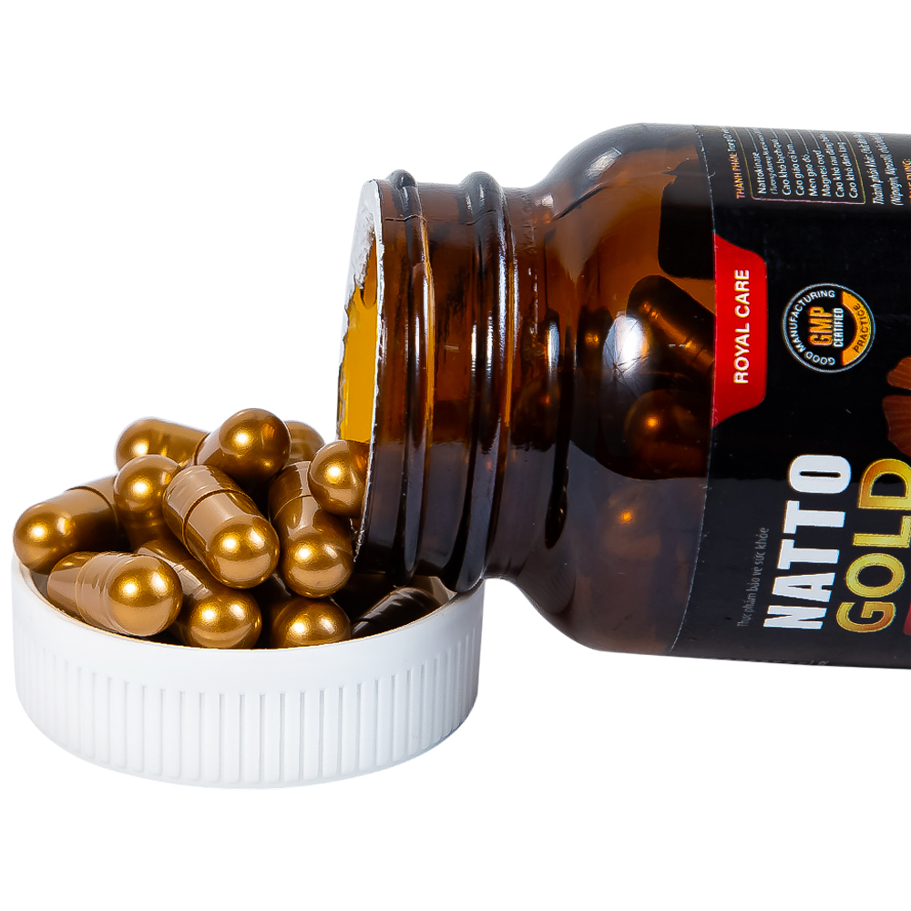 Viên uống hỗ trợ hoạt huyết, tăng cường tuần hoàn não Natto Gold 3000FU Royal Care (60 viên)