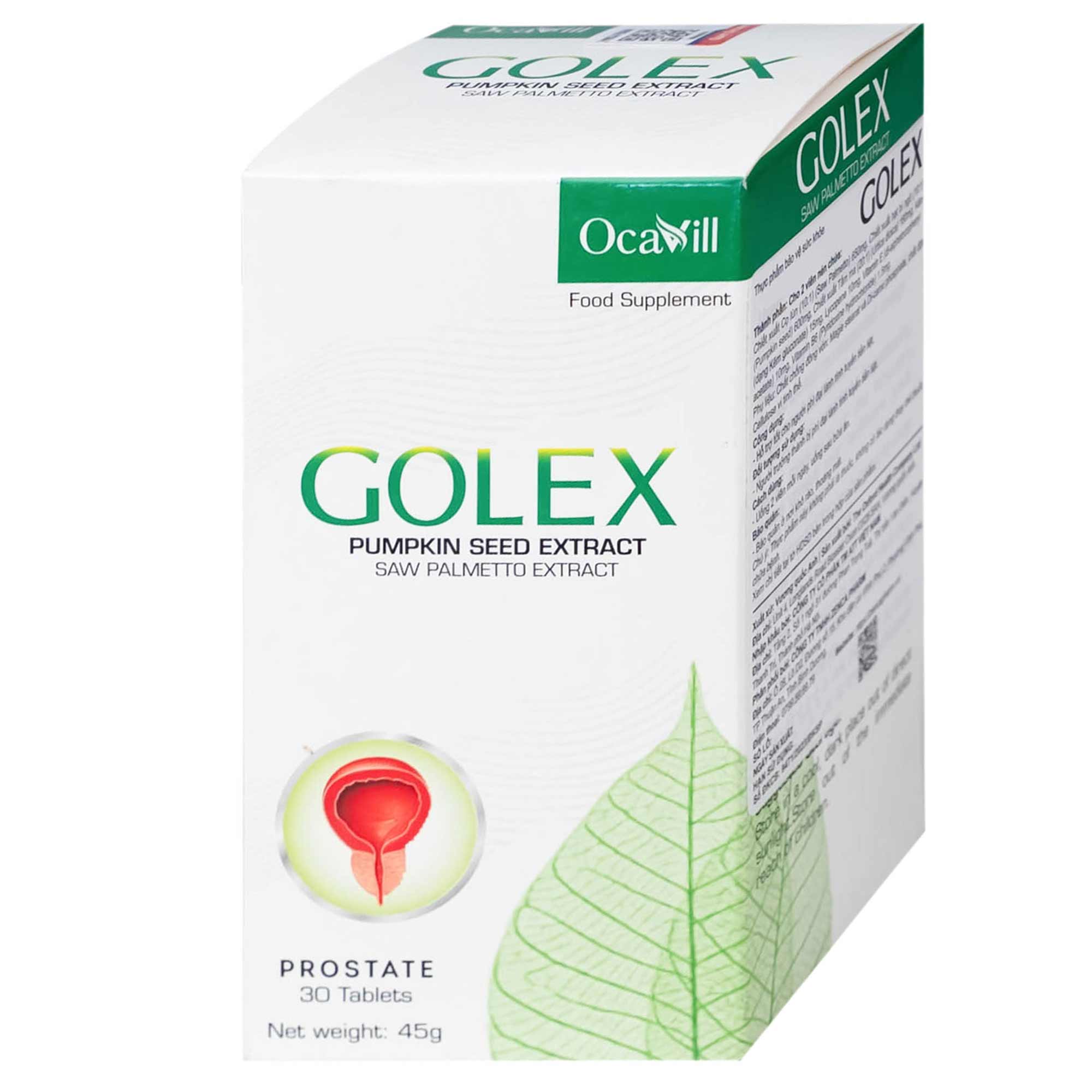 Viên uống hỗ trợ cho người phì đại lành tính tuyến tiền liệt Golex Ocavill (30 viên)