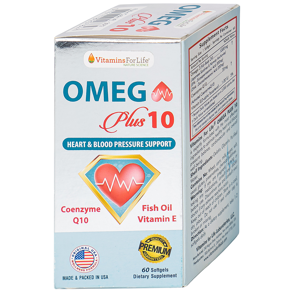Viên uống giúp chống oxy hóa, hỗ trợ tốt cho tim mạch Omega Plus 10 Vitamins For Life (60 viên)
