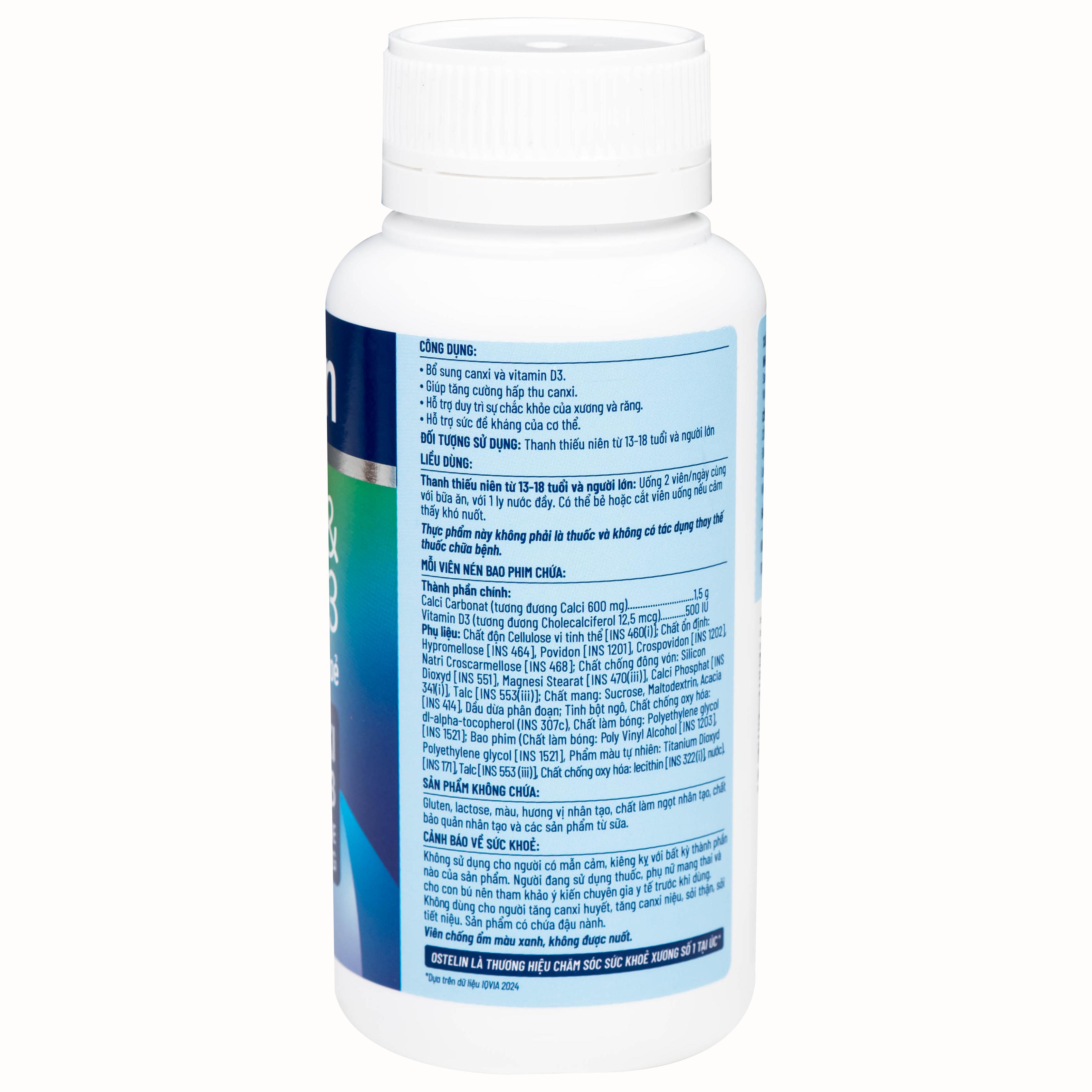 Viên uống Ostelin Calcium &amp; Vitamin D3 Sanofi giúp tăng hấp thụ canxi, duy trì xương và răng chắc khỏe (130 viên)