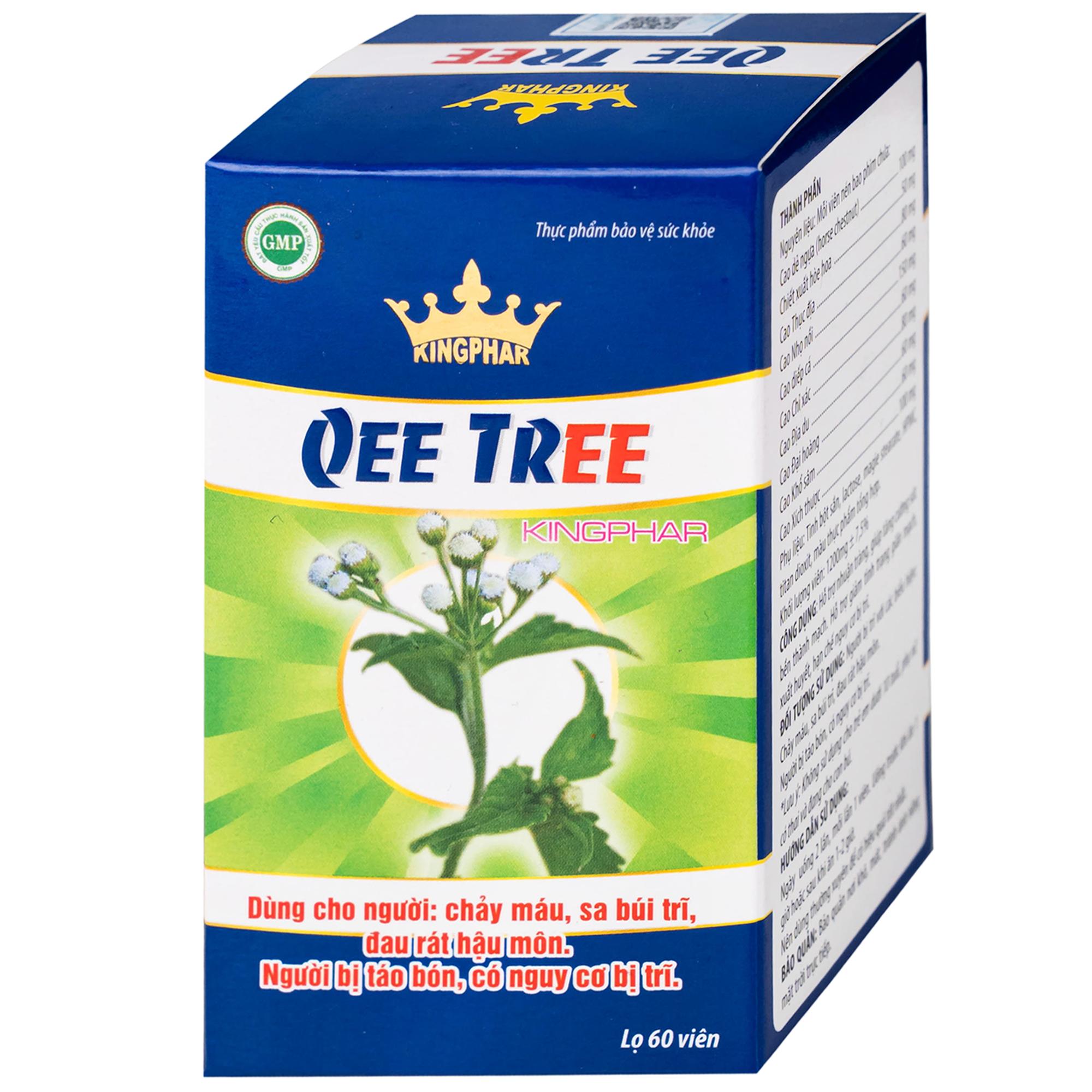 Viên uống hỗ trợ nhuận tràng, hạn chế nguy cơ bị trĩ Qee Tree Kingphar (60 viên)