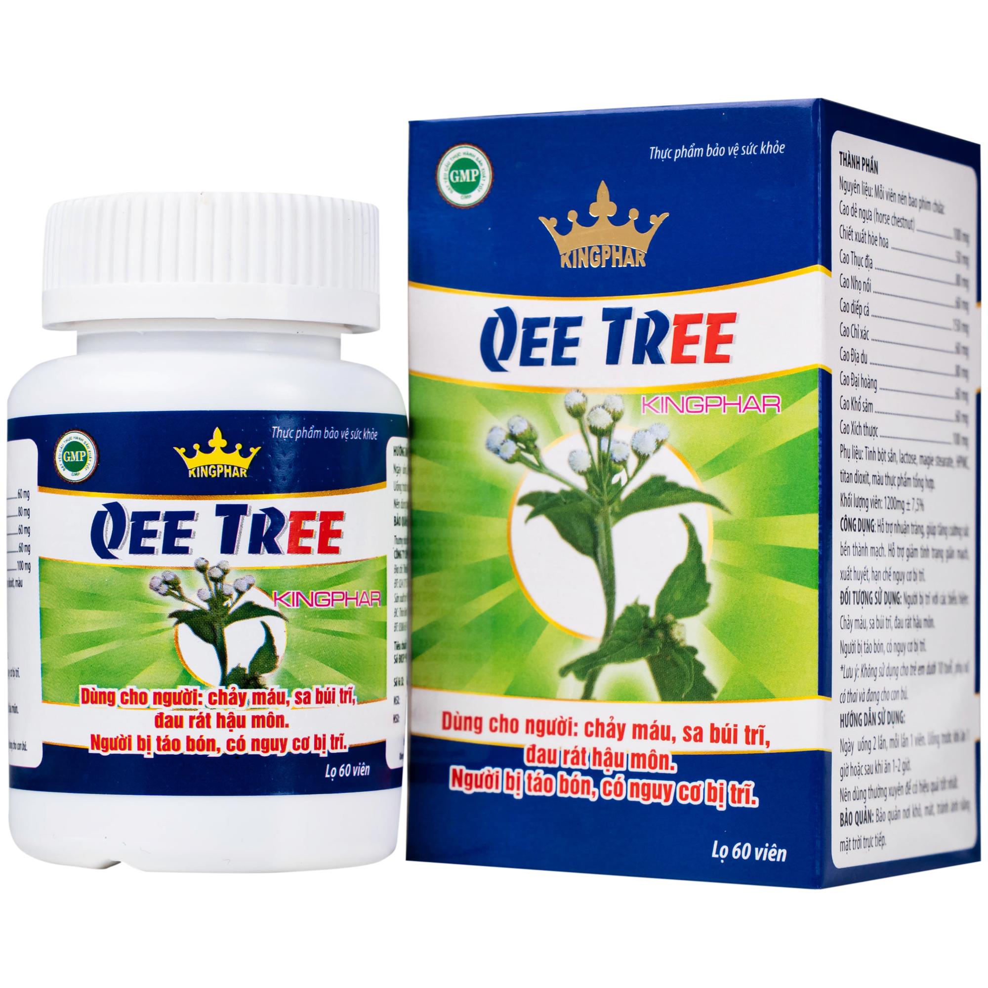 Viên uống hỗ trợ nhuận tràng, hạn chế nguy cơ bị trĩ Qee Tree Kingphar (60 viên)
