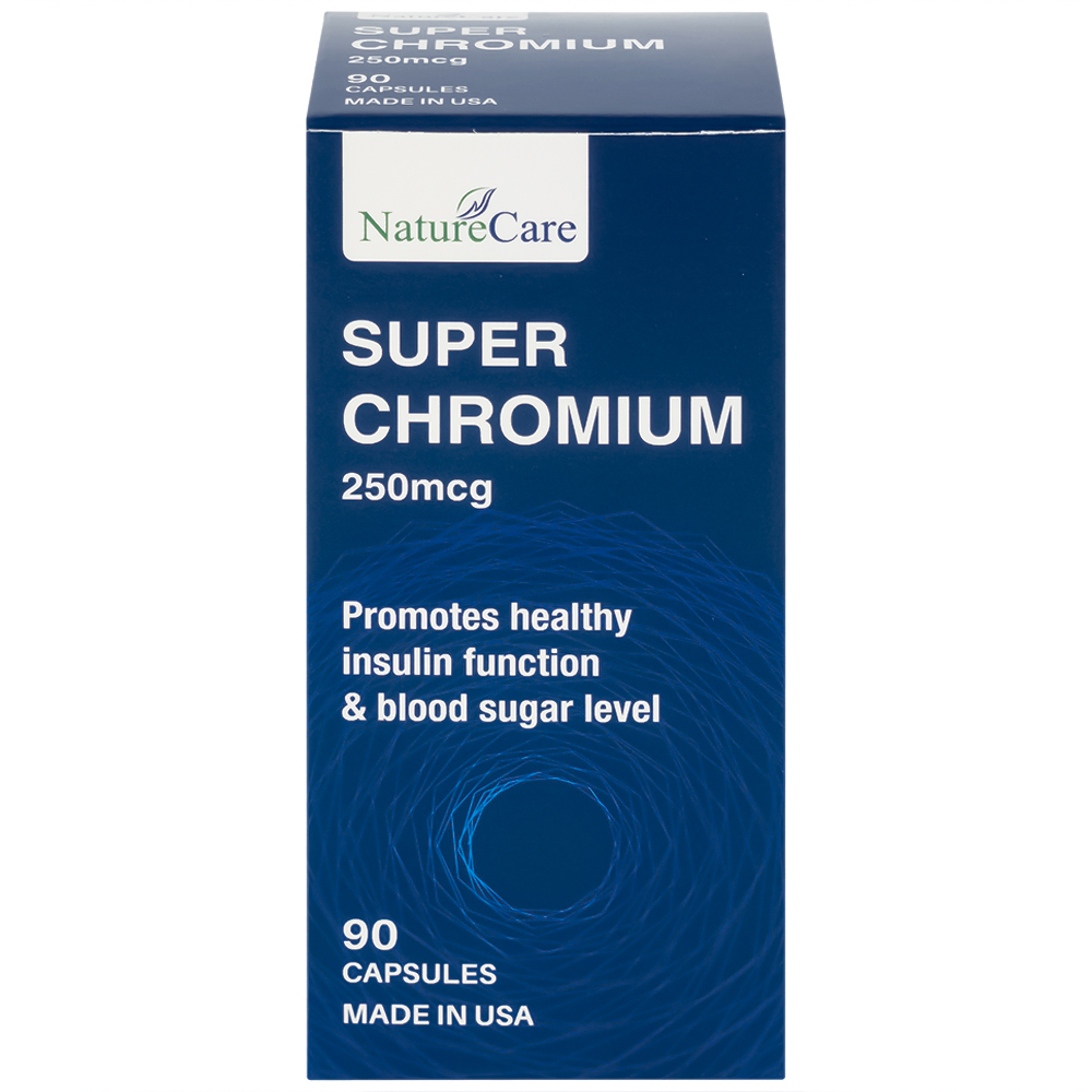 Viên uống giúp cân bằng đường huyết, giảm cholesterol Super Chromium 250mcg NatureCare (90 viên)