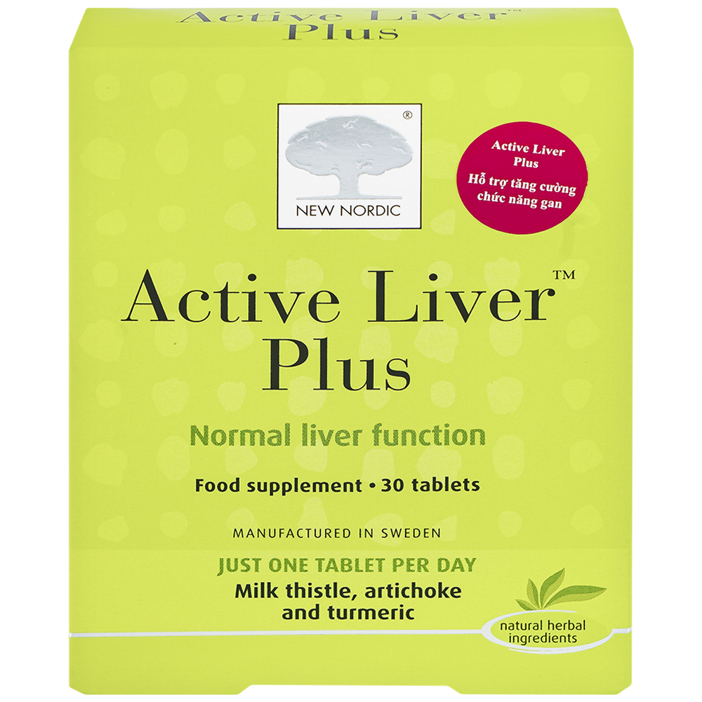 Viên uống hỗ trợ giải độc gan, tăng cường chức năng gan Active Liver Plus New Nordic (2 vỉ x 15 viên)