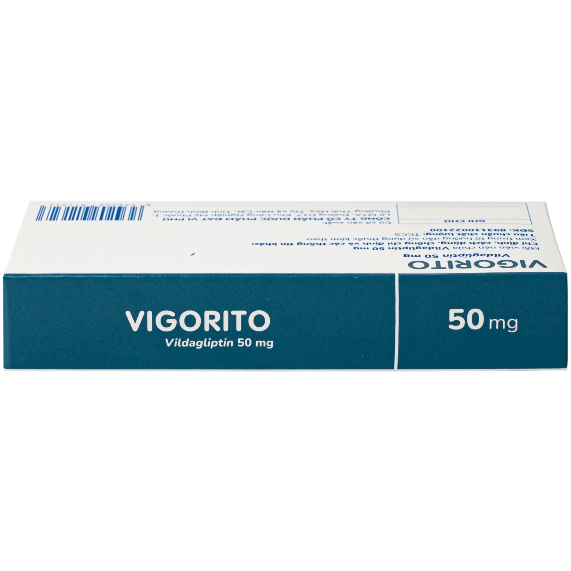 Thuốc Vigorito Davipharm kiểm soát đường huyết ở bệnh đái tháo đường típ 2 (3 vỉ x 10 viên) 