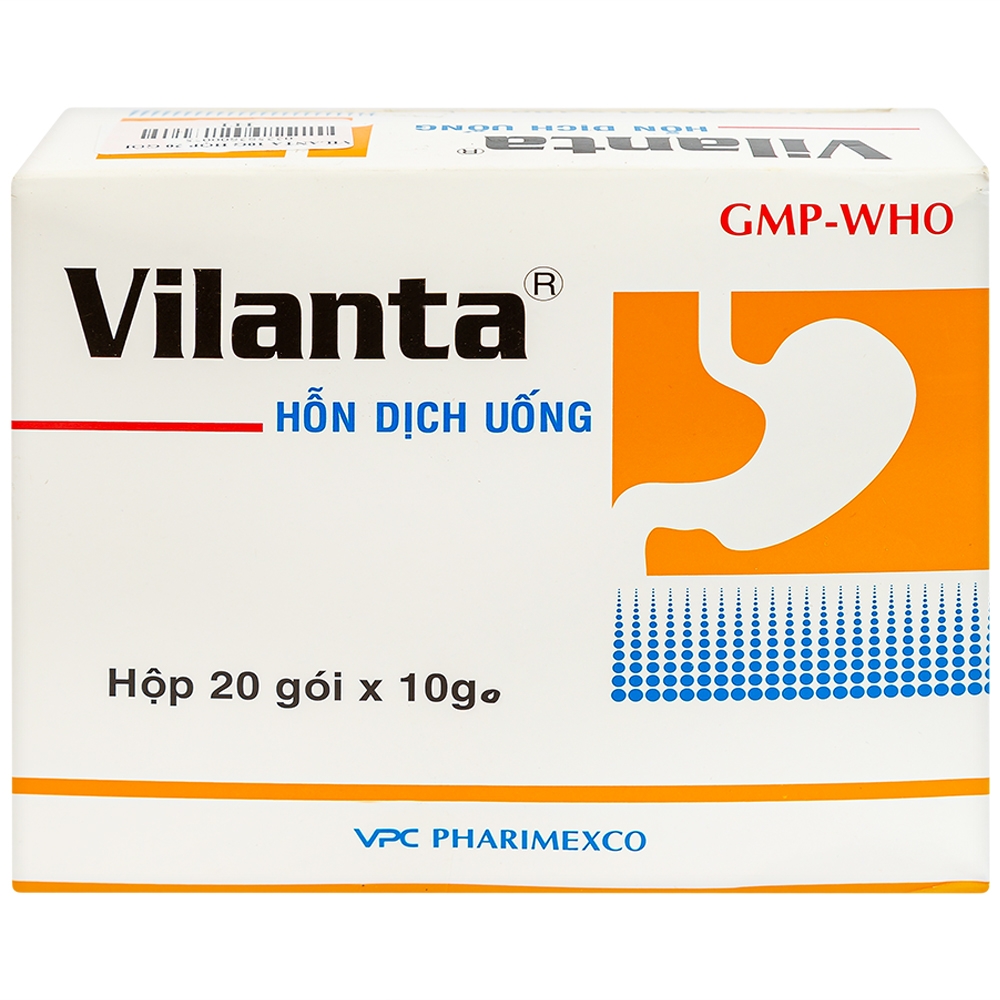 Thuốc Vilanta Pharimexco dịu triệu chứng ợ nóng, ợ chua (20 gói x 10g)