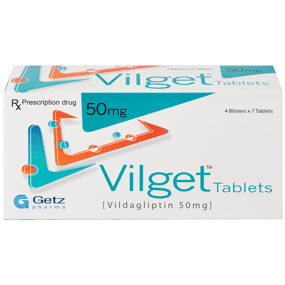 Thuốc Vilget Tablets 50mg Getz điều trị bệnh đái tháo đường típ 2 (4 vỉ x 7 viên)
