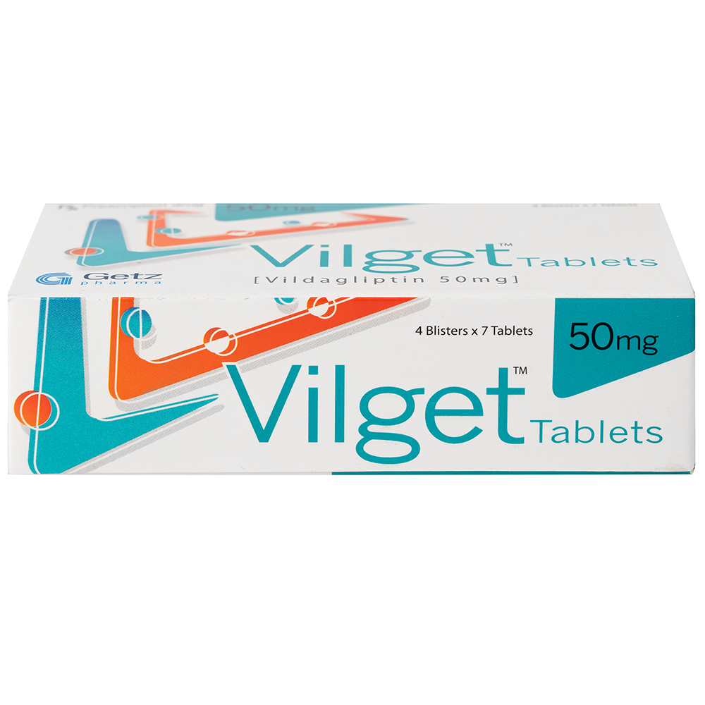 Thuốc Vilget Tablets 50mg Getz điều trị bệnh đái tháo đường típ 2 (4 vỉ x 7 viên)