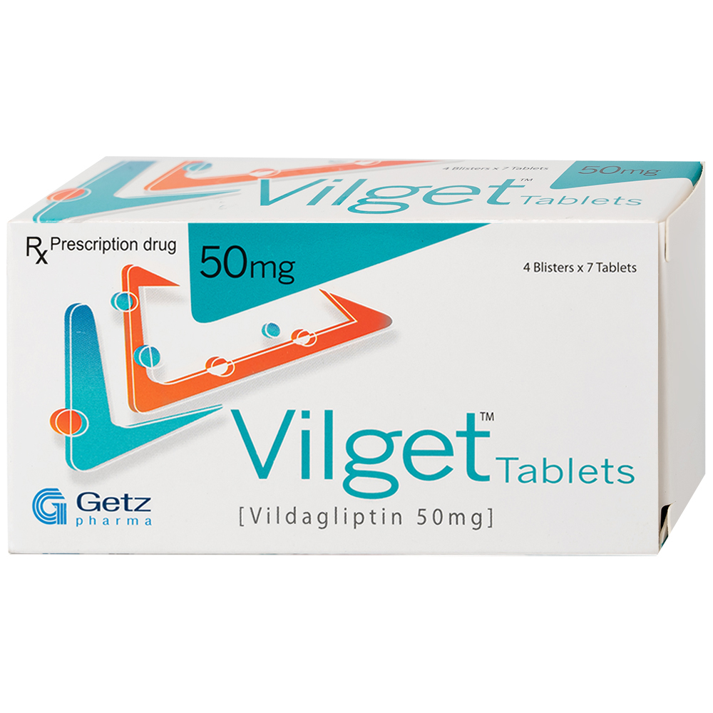 Thuốc Vilget Tablets 50mg Getz điều trị bệnh đái tháo đường típ 2 (4 vỉ x 7 viên)