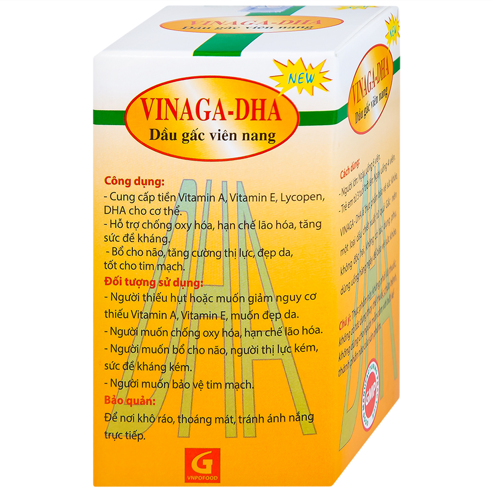 Giúp bổ não Dầu gấc viên nang Vinaga - DHA (100 viên)