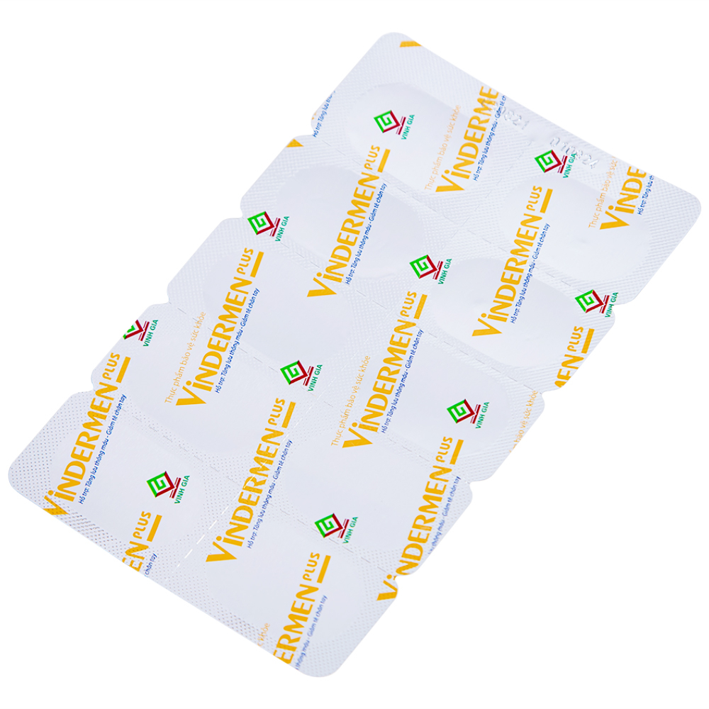 Viên hỗ trợ hoạt huyết Vindermen Plus Vinh Gia (3 vỉ x 10 viên)